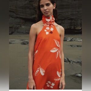 NWOT  SZ S Juan de Dios Halter Neck Silk/Cotton Maxi Dress